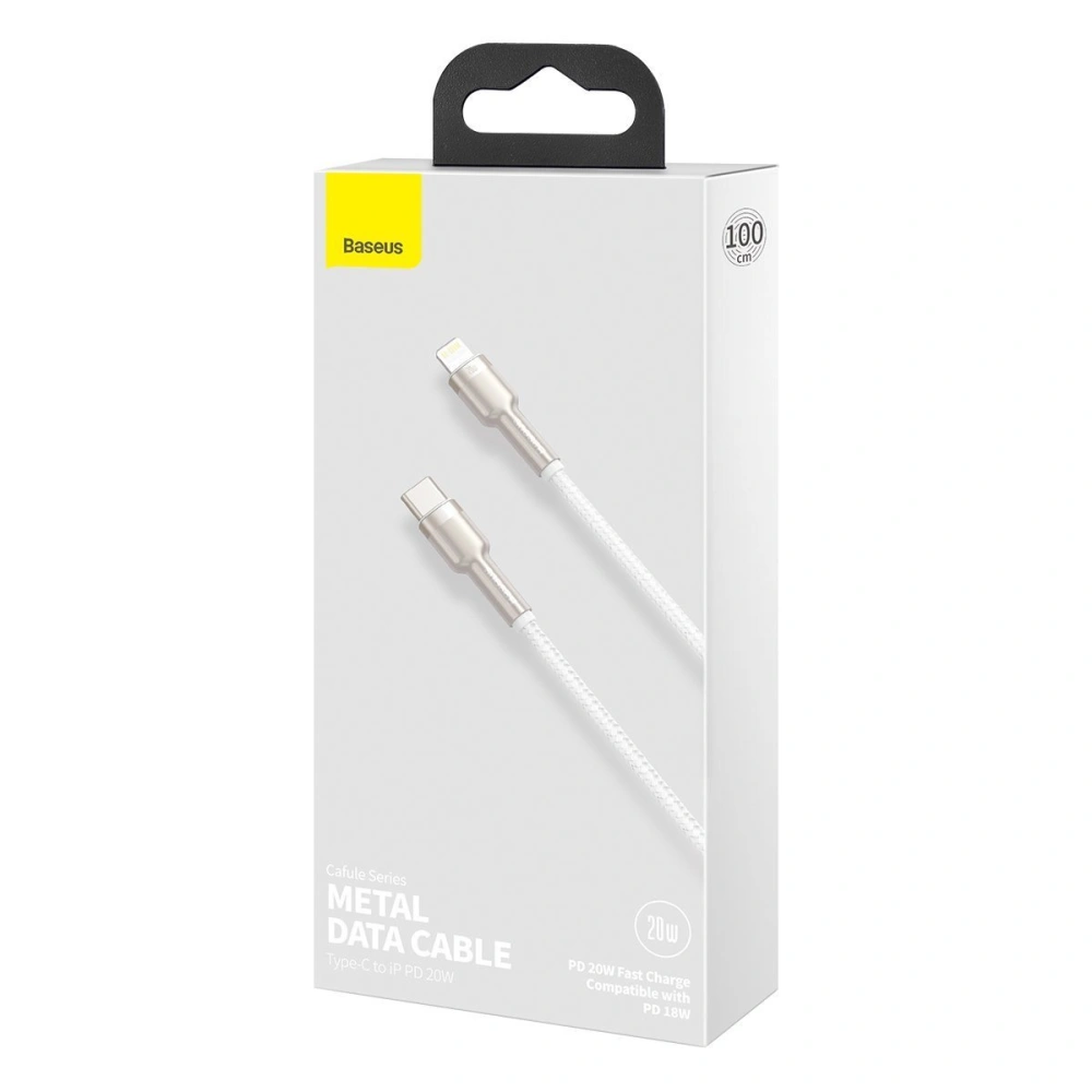 Hurtownia GSM - Cablu Baseus Cafule USB-C/Lightning PD, 20W, 1m (alb) - BSU4141 - {ean13} - Hurt