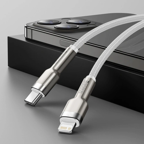 Kabel Baseus Cafule USB-C/Lightning PD, 20W, 1m (biały)