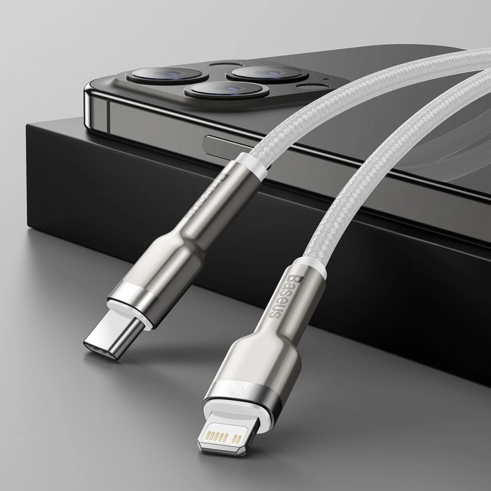 Hurtownia GSM - Cablu Baseus Cafule USB-C/Lightning PD, 20W, 1m (alb) - BSU4141 - {ean13} - Hurt