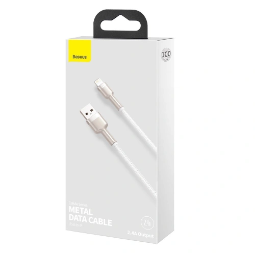 Kabel Baseus Cafule USB-A/Lightning 2.4A, 1m (biały)
