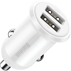 Hurtownia GSM - Autós töltő Baseus Grain Pro 2x USB-A 4.8A (fehér) - BSU4145 - {ean13} - Hurt