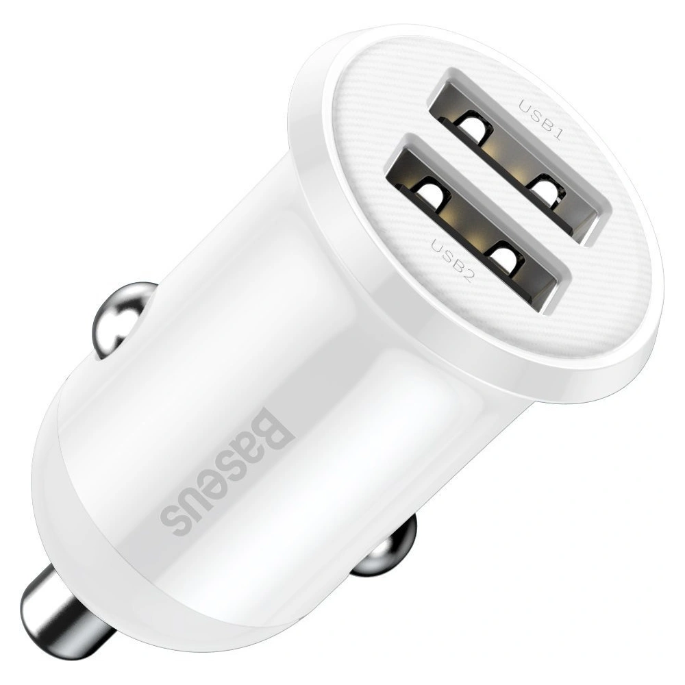 Hurtownia GSM - Încărcător auto Baseus Grain Pro 2x USB-A 4.8A (alb) - BSU4145 - {ean13} - Hurt