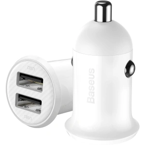 Hurtownia GSM - Autós töltő Baseus Grain Pro 2x USB-A 4.8A (fehér) - BSU4145 - {ean13} - Hurt