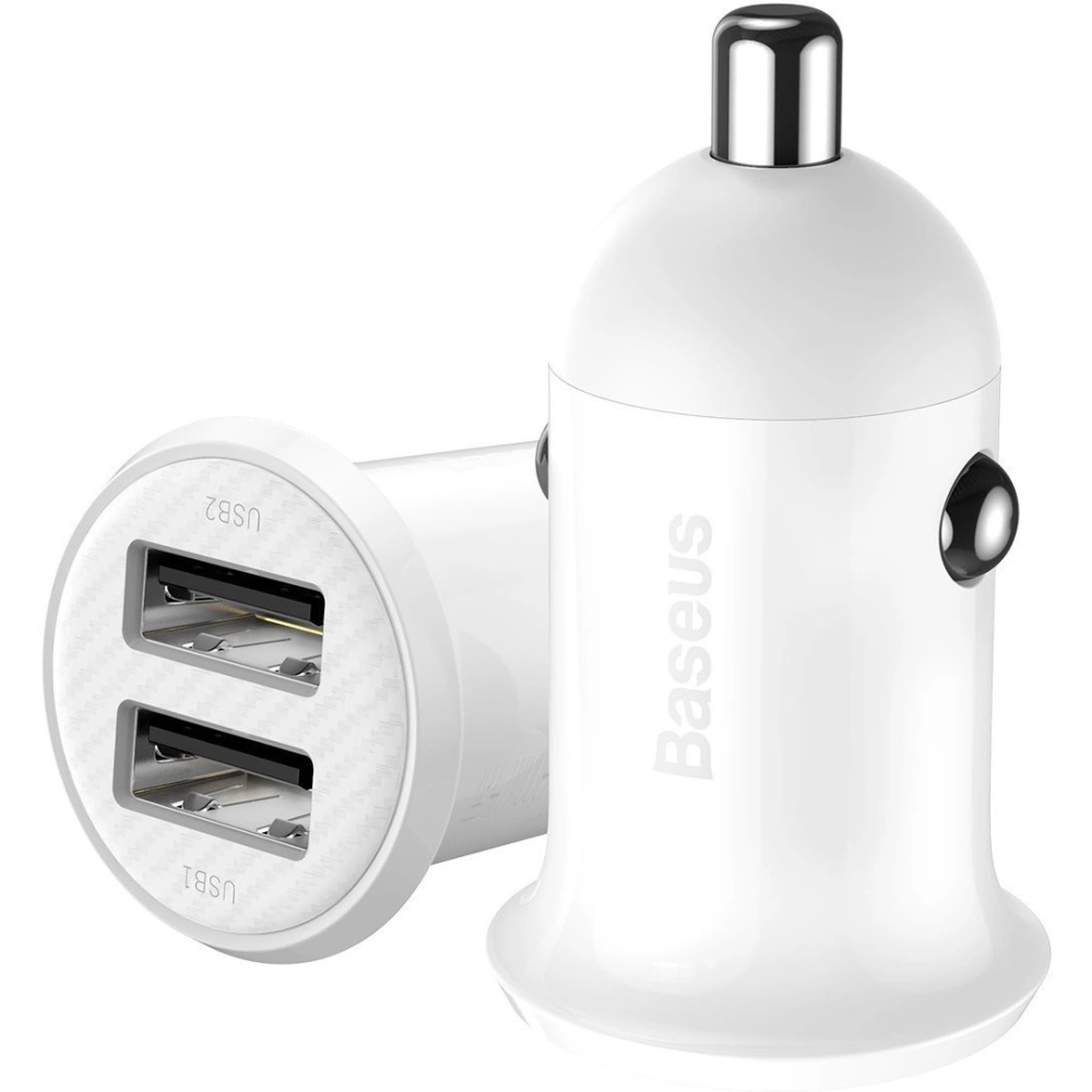 Hurtownia GSM - Autós töltő Baseus Grain Pro 2x USB-A 4.8A (fehér) - BSU4145 - {ean13} - Hurt