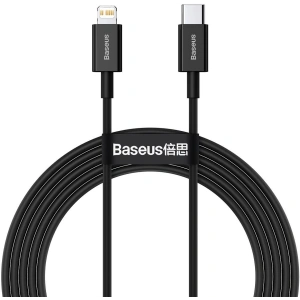 Cablul Baseus Superior Series USB-C/Lightning 20W, PD, 2m (negru)