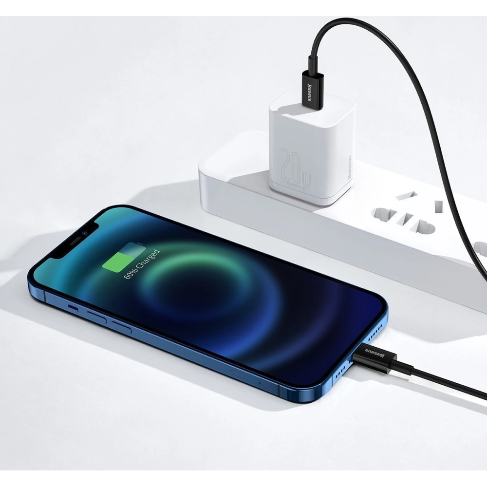 Hurtownia GSM - Cablul Baseus Superior Series USB-C/Lightning 20W, PD, 2m (negru) - BSU4146 - {ean13} - Hurt