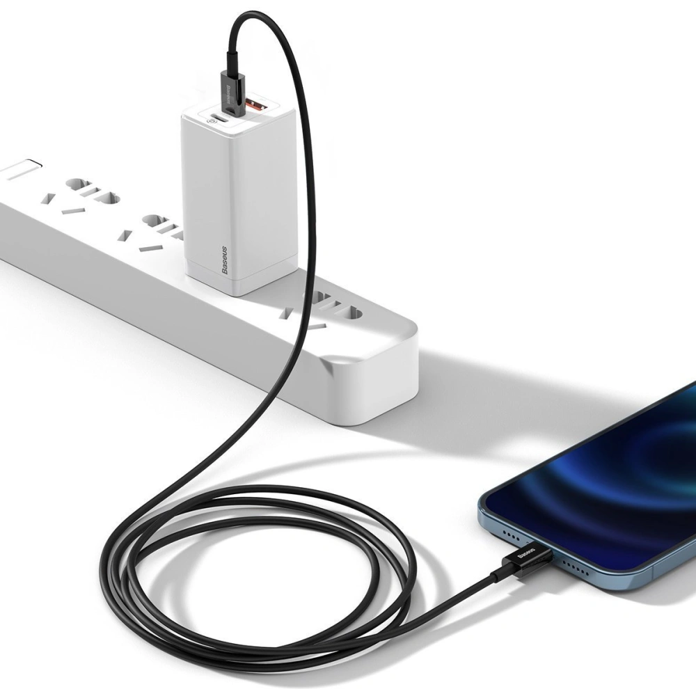 Hurtownia GSM - Cablul Baseus Superior Series USB-C/Lightning 20W, PD, 2m (negru) - BSU4146 - {ean13} - Hurt
