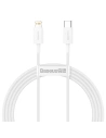 Cablul Baseus Superior Series USB-C/Lightning 20W, PD, 1.5m (alb)