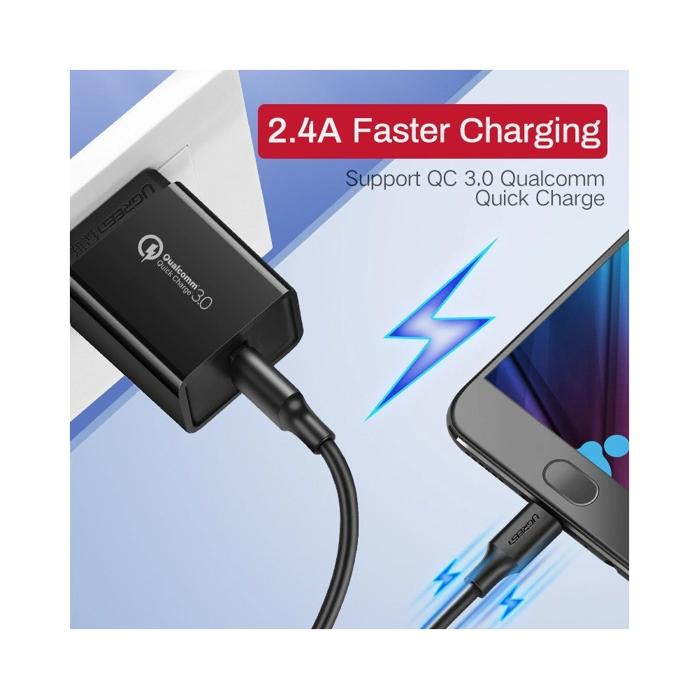 Hurtownia GSM - Kabel UGREEN USB-A/microUSB QC 3.0 2.4A 1m (bílý) - UGR1599 - {ean13} - Hurt