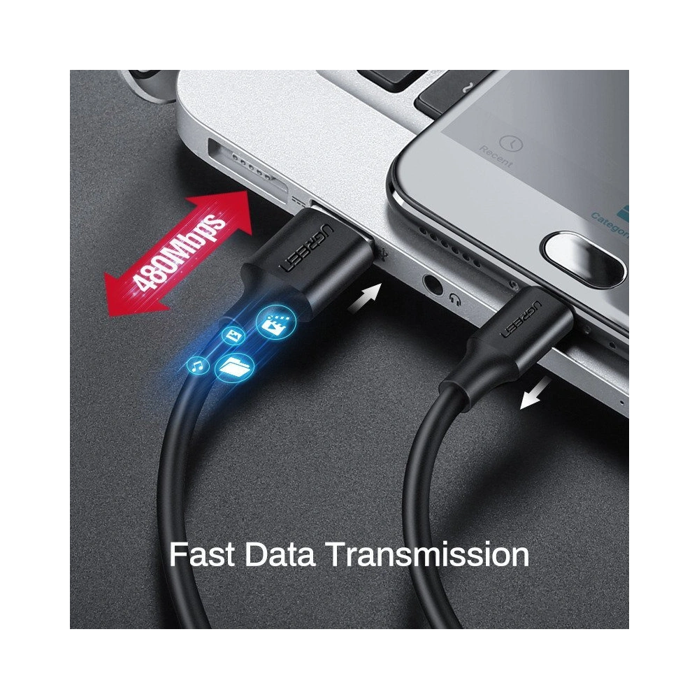Hurtownia GSM - Kabel UGREEN USB-A/microUSB QC 3.0 2.4A 1m (bílý) - UGR1599 - {ean13} - Hurt