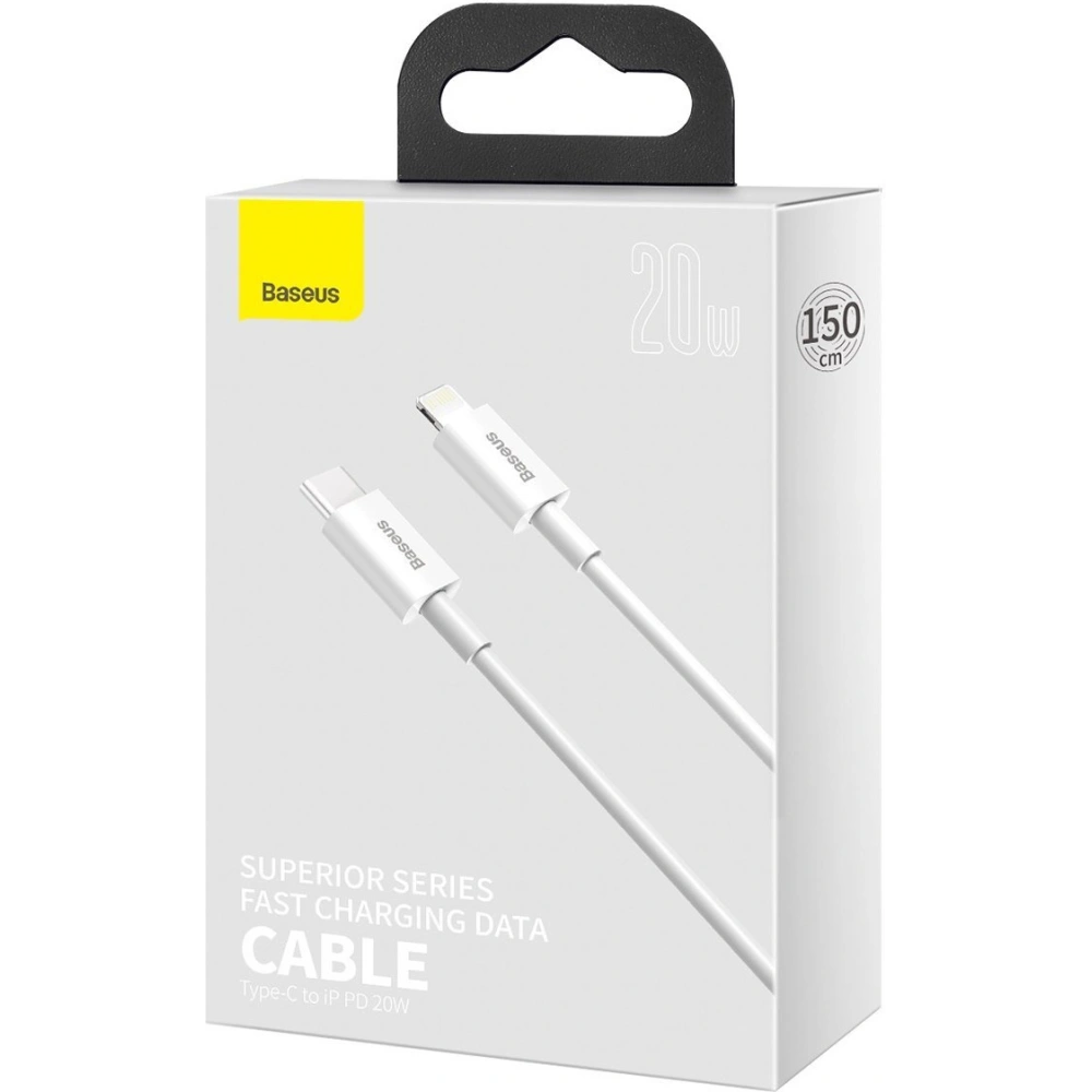 Hurtownia GSM - Cablul Baseus Superior Series USB-C/Lightning 20W, PD, 1.5m (alb) - BSU4147 - {ean13} - Hurt