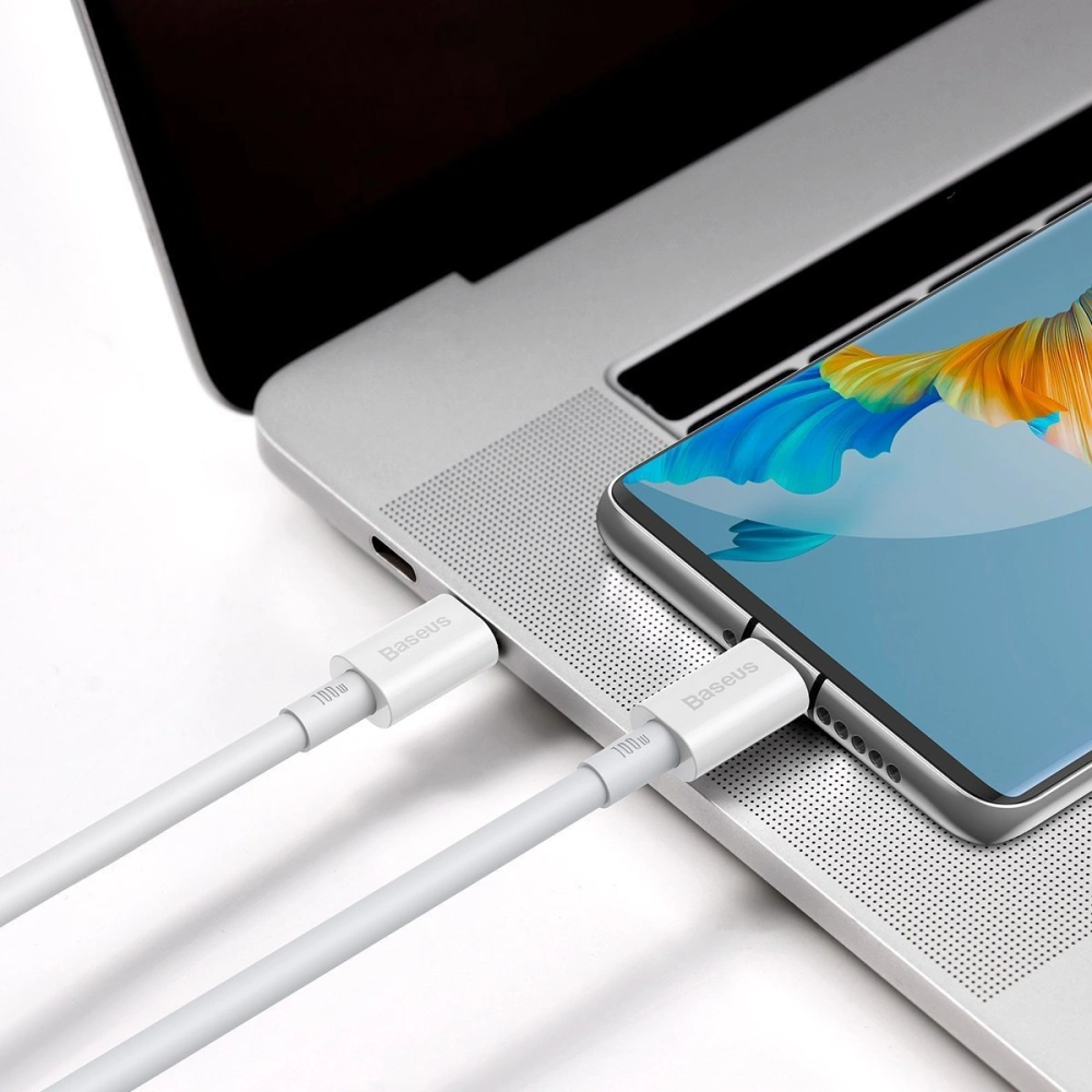 Hurtownia GSM - Cablul Baseus Superior Series USB-C/USB-C 100W, 1m (alb) - BSU4148 - {ean13} - Hurt