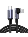 Cablu unghiular UGREEN US305 Lightning/USB-C PD 3A 1m (negru)