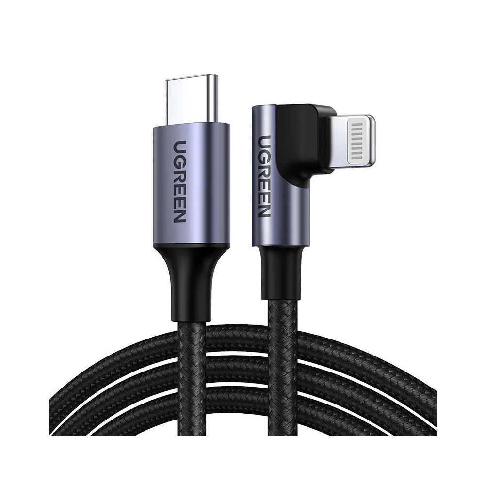 Hurtownia GSM - Úhlový kabel UGREEN US305 Lightning/USB-C PD 3A 1m (černý) - UGR1603 - {ean13} - Hurt