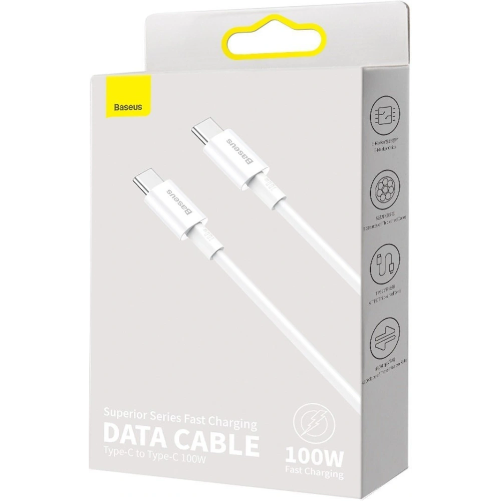 Hurtownia GSM - Cablul Baseus Superior Series USB-C/USB-C 100W, 1m (alb) - BSU4148 - {ean13} - Hurt