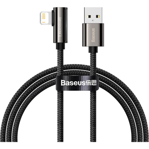 Baseus Distributor - 6953156207516 - BSU4149 - Baseus Legend Series USB-A/Lightning Angle Cable 2.4A, 1m (black) - B2B homescreen