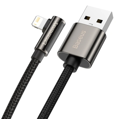 Kabel kątowy Baseus Legend Series USB-A/Lightning 2.4A, 1m (czarny)