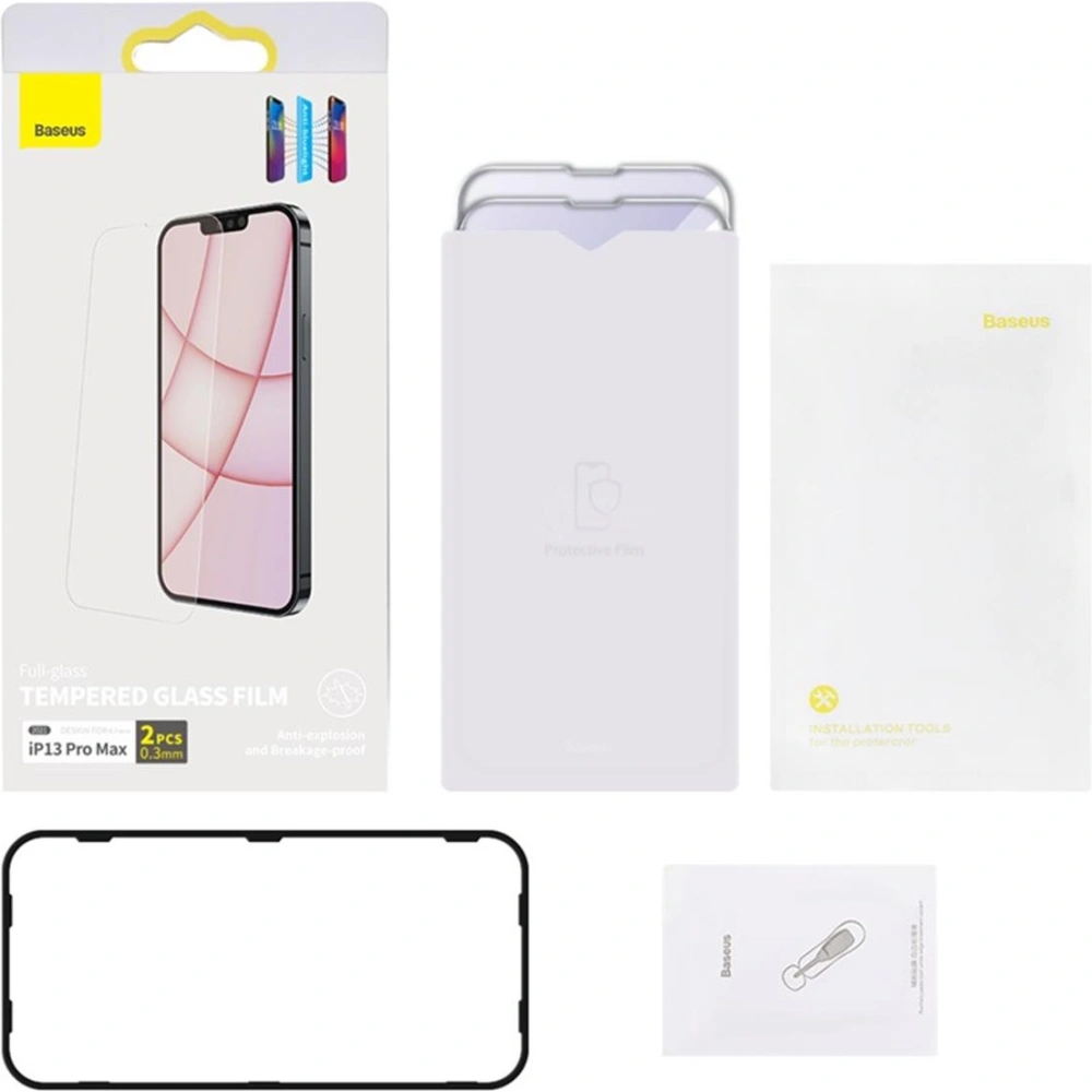 Hurtownia GSM - Sticlă securizată cu filtru de lumină albastră 0.3mm Baseus pentru iPhone 13 Pro Max [2 PACK] - BSU4154 - {ean13} - Hurt