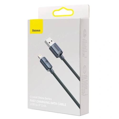 Kabel Baseus Crystal Shine USB-A/Lightning 2.4A, 2m (czarny)