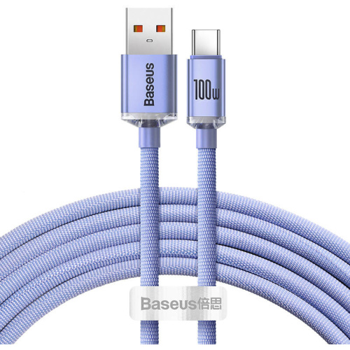 Baseus Distributor - 6932172602826 - BSU4157 - Baseus Crystal Shine USB-A/USB-C Cable 5A, 1.2m (purple) - B2B homescreen