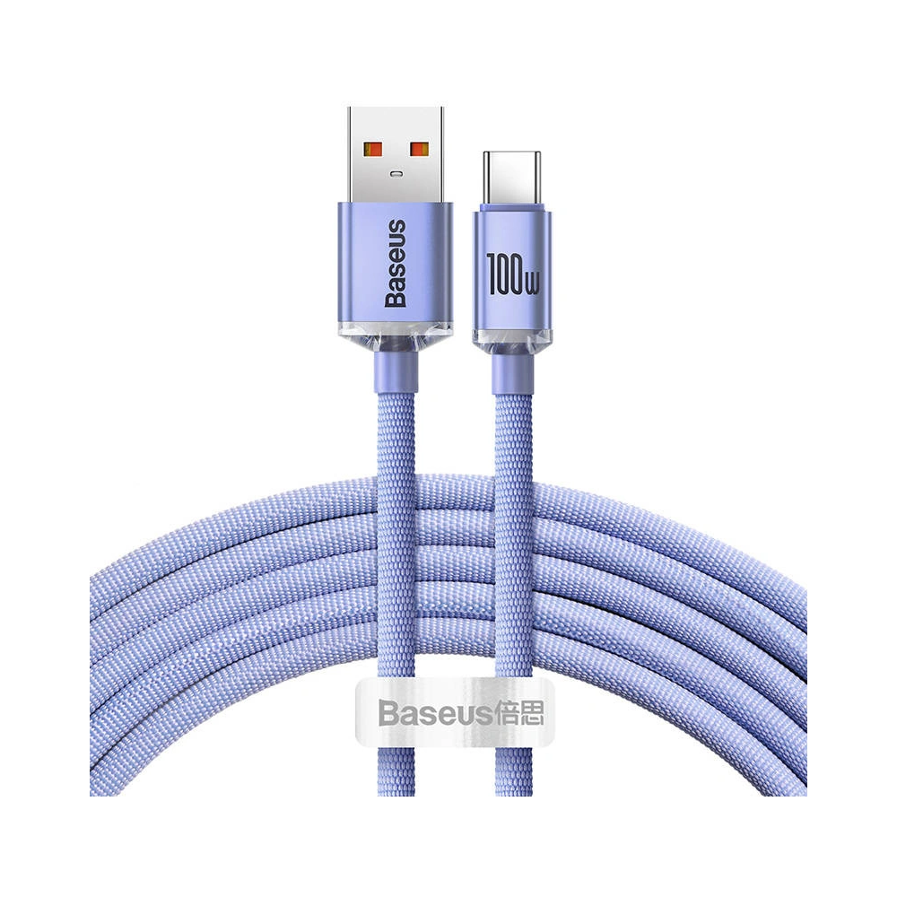 Hurtownia GSM - Cablu Baseus Crystal Shine USB-A/USB-C 5A, 1.2m (violet) - BSU4157 - {ean13} - Hurt