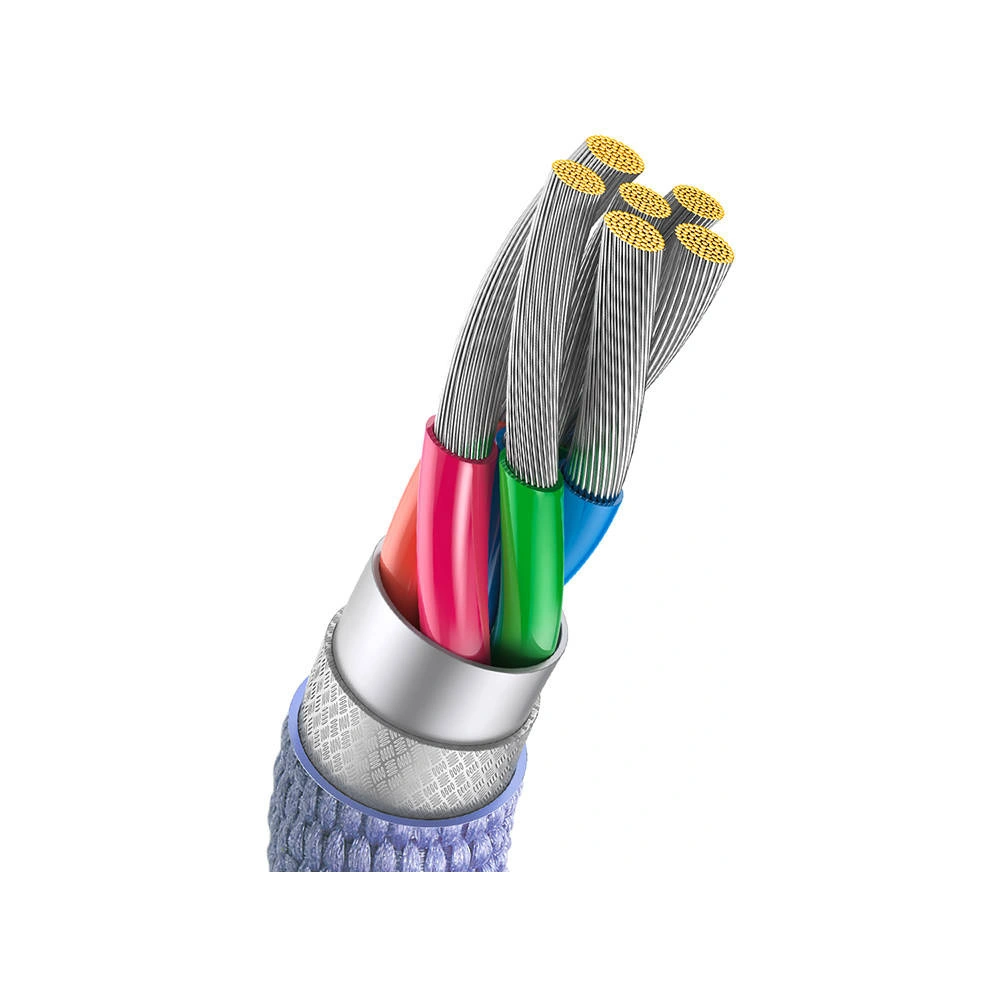 Wholesale Baseus Crystal Shine USB-A/USB-C Cable 5A, 1.2m (purple) - BSU4157 - {ean13} - Hurt
