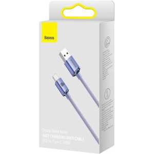 Kabel Baseus Crystal Shine USB-A/USB-C 5A, 1.2m (fioletowy)