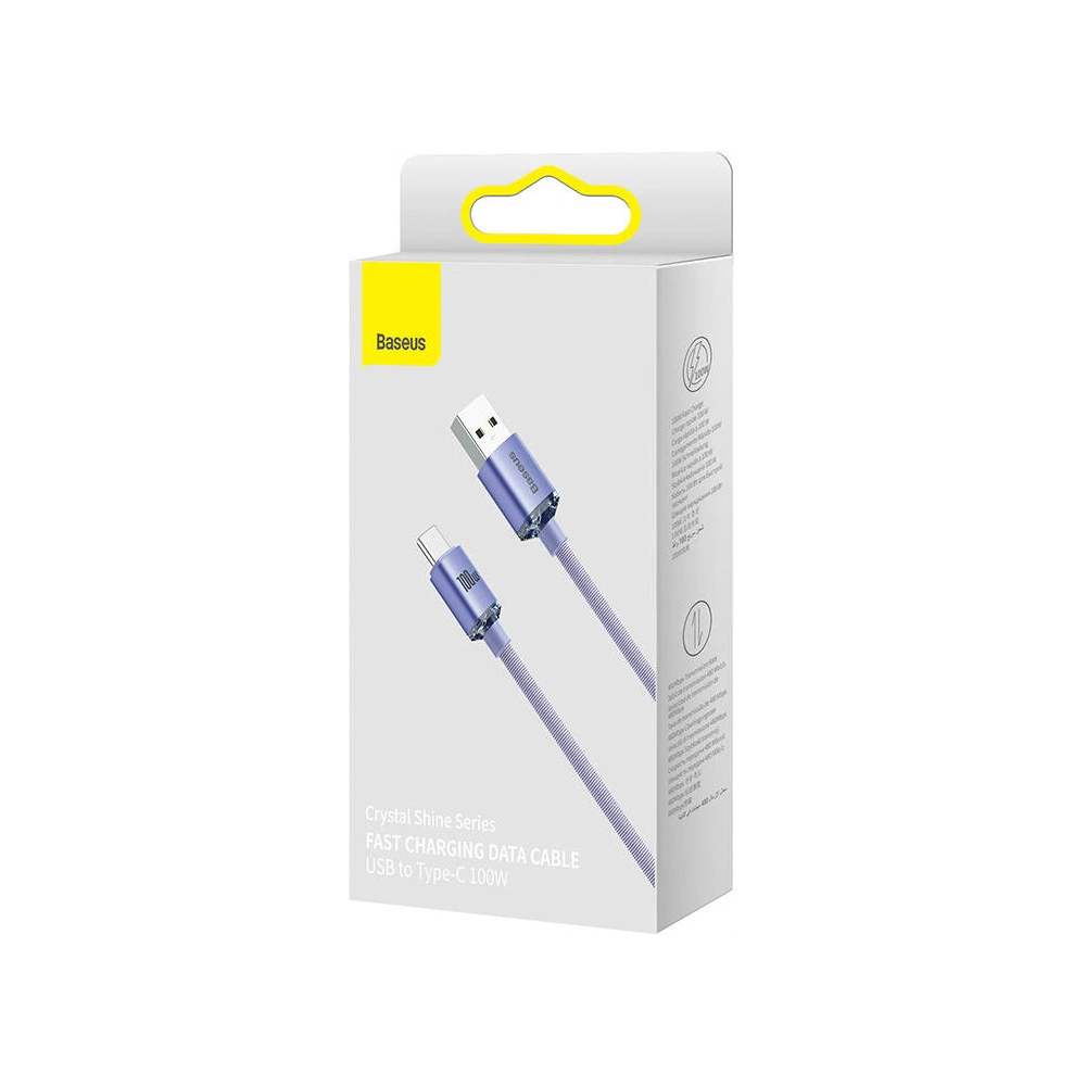 Hurtownia GSM - Cablu Baseus Crystal Shine USB-A/USB-C 5A, 1.2m (violet) - BSU4157 - {ean13} - Hurt