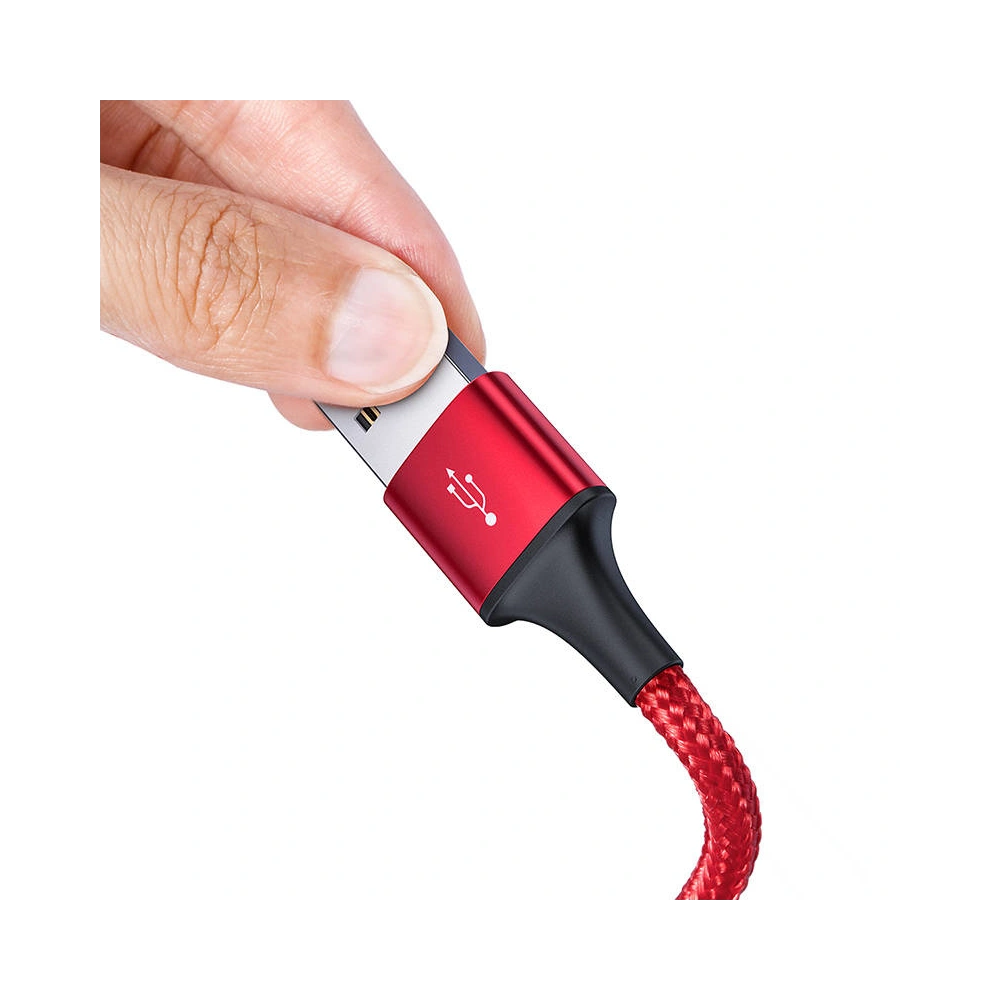 Hurtownia GSM - Kabel USB Rapid Series 3-in-1 do USB-C / Lightning / Micro 1.2m (červený) - BSU4158 - {ean13} - Hurt