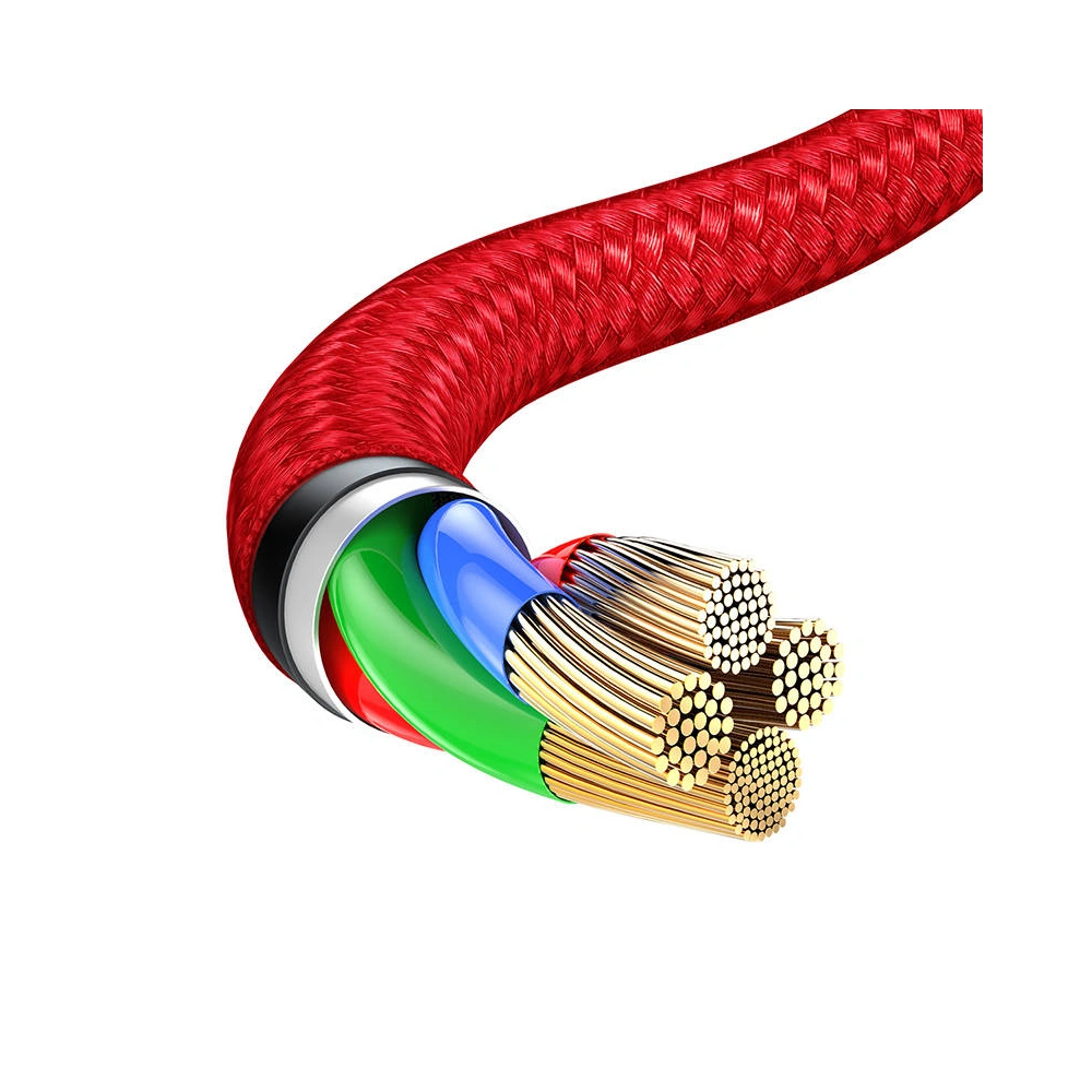 Hurtownia GSM - Kabel USB Rapid Series 3-in-1 do USB-C / Lightning / Micro 1.2m (červený) - BSU4158 - {ean13} - Hurt