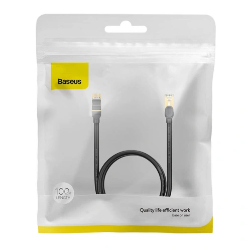 Kabel sieciowy Baseus Ethernet RJ45 10Gbps, 1m (czarny)