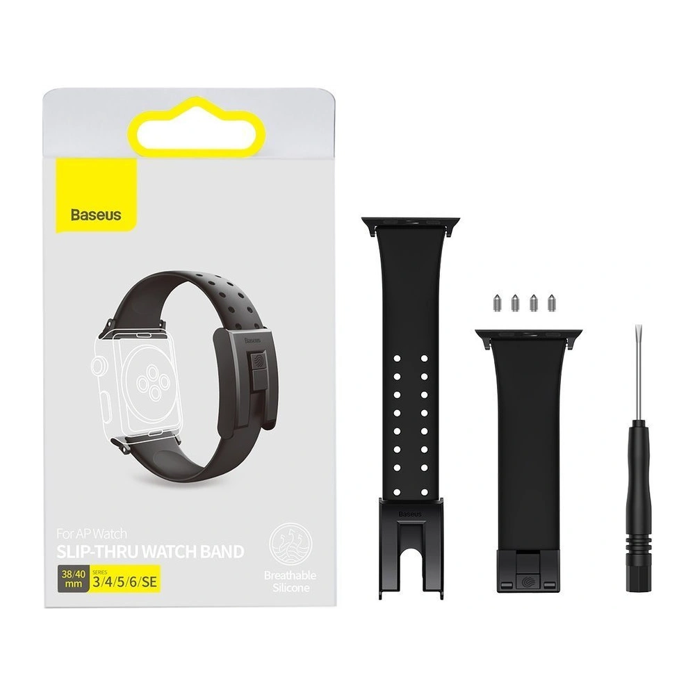 Wholesale Band Baseus Slip-Thru Apple Watch 4/5/6/7/SE/8/9/10 40/41/42mm black - BSU4170 - {ean13} - Hurt