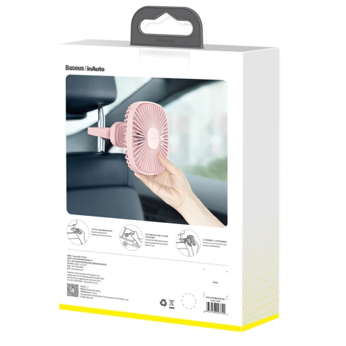 Magnetyczny wiatrak na zagłówek Baseus na tylną kanapę różowy