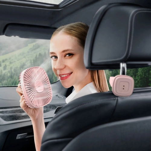 Magnetyczny wiatrak na zagłówek Baseus na tylną kanapę różowy