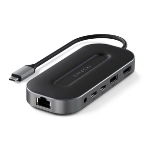 Hurtownia GSM - Adapter Satechi Multiport Adapter USB-C (2x UBS-C, USB-A, 8K HDMI, 2.5G Ethernet, jack port) (space gray) - STH43 - {ean13} - Hurt