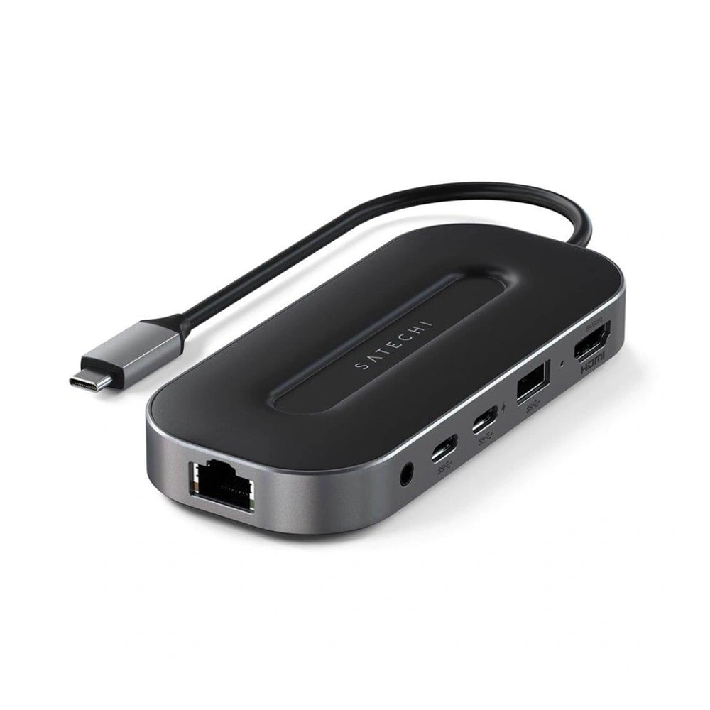 Wholesale Satechi Multiport Adapter USB-C (2x UBS-C, USB-A, 8K HDMI, 2.5G Ethernet, jack port) (space gray) - STH43 - {ean13} - Hurt
