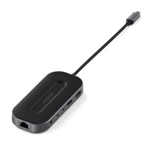 Hurtownia GSM - Adapter Satechi Multiport Adapter USB-C (2x UBS-C, USB-A, 8K HDMI, 2.5G Ethernet, jack port) (space gray) - STH43 - {ean13} - Hurt