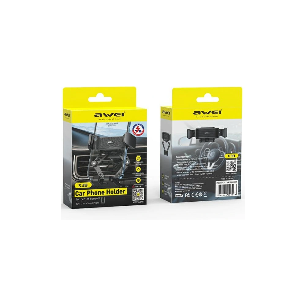 Hurtownia GSM - Auto Halter AWEI X39 für Lüftungsgitter schwarz/black - AWEI142 - {ean13} - Hurt