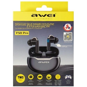 Wholesale AWEI T50 TWS Earphones Bluetooth 5.3 ENC + docking station black - AWEI145 - {ean13} - Hurt