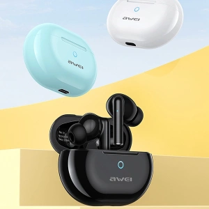 Wholesale AWEI T61 TWS Earphones Bluetooth 5.3 + docking station black - AWEI146 - {ean13} - Hurt