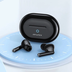 Wholesale AWEI T61 TWS Earphones Bluetooth 5.3 + docking station black - AWEI146 - {ean13} - Hurt