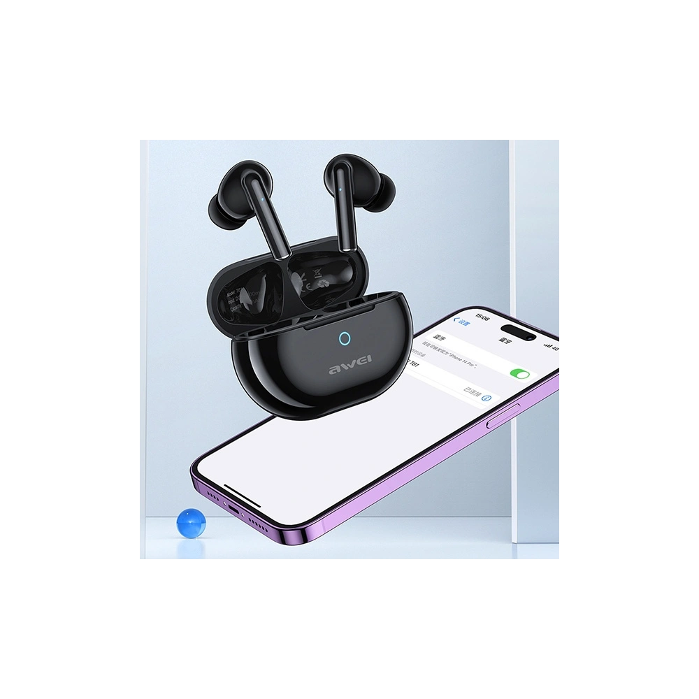 Hurtownia GSM - Sluchátka TWS AWEI T61 Bluetooth 5.3 + dokovací stanice černá/black - AWEI146 - {ean13} - Hurt