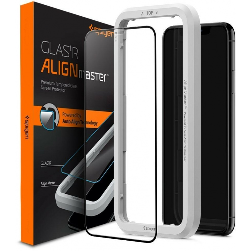 Spigen Distributor - 8809671018398 - SPN896BLK - Spigen GLAS.tR AlignMaster Apple iPhone 11 Black - B2B homescreen