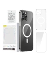 Etui Baseus Magnetic Crystal Clear Apple iPhone 12 Pro (průhledné) + tvrzené sklo + čisticí sada
