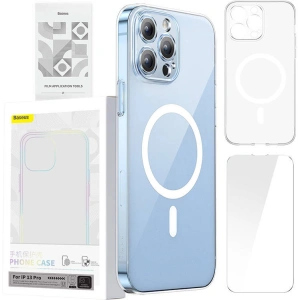 Wholesale Baseus Magnetic Crystal Clear Apple iPhone 13 Pro (clear) + tempered glass + cleaner kit - BSU4175 - {ean13} - Hurt