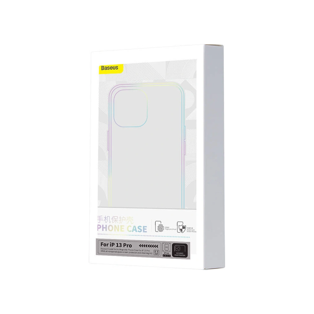 Hurtownia GSM - Etui Baseus Magnetic Crystal Clear Apple iPhone 13 Pro (transparent) + sticlă securizată + set de curățare - BSU4175 - {ean13} - Hurt