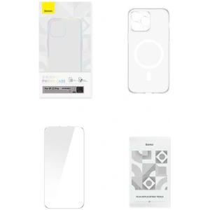 Wholesale Baseus Magnetic Crystal Clear Apple iPhone 13 Pro (clear) + tempered glass + cleaner kit - BSU4175 - {ean13} - Hurt