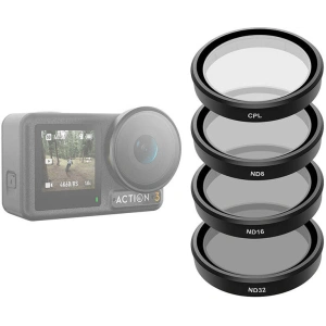 Hurtownia GSM - Zestaw 4 filtrów TELESIN CPL/ND8/ND16/ND32 do DJI Osmo Action 3 - TLS110 - {ean13} - Hurt