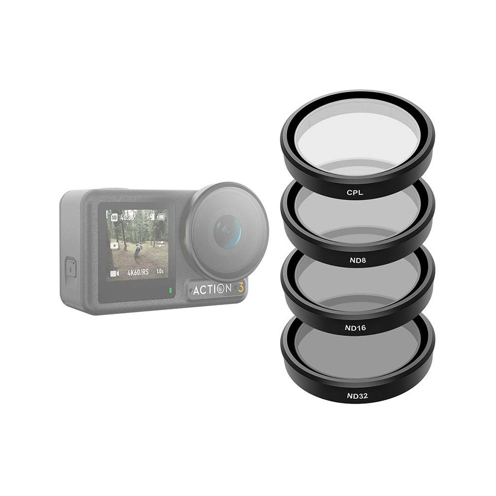 Hurtownia GSM - Set von 4 Filtern TELESIN CPL/ND8/ND16/ND32 für DJI Osmo Action 3 - TLS110 - {ean13} - Hurt