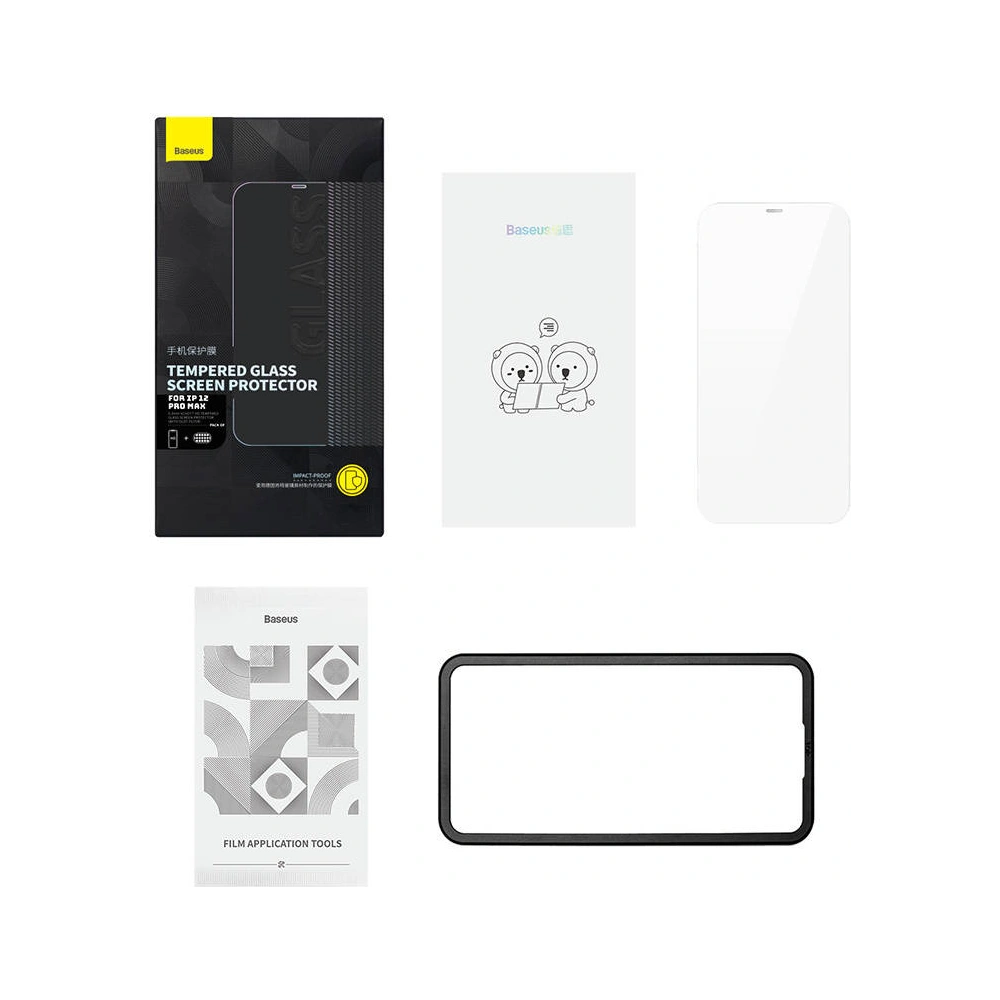 Hurtownia GSM - Gehärtetes Glas mit staubabweisender Beschichtung 0.3mm Baseus Schott HD Apple iPhone 12 Pro Max - BSU4181 - {ean13} - Hurt